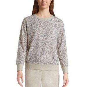Splendid Design Nordstrom Sweatshirt Women's size L Gray Tan Animal Print NEW